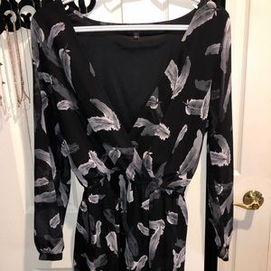 Black feather romper